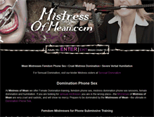 Tablet Screenshot of mistressofmean.com